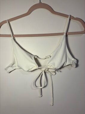 Zaful White Ribbed Bathing Suit